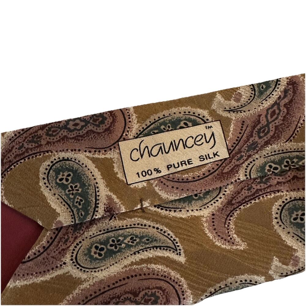 Chauncey Men’s 100% Silk Paisley Tie – Made in Korea – Classic 55”x3.5”‎ - Picture 4 of 8